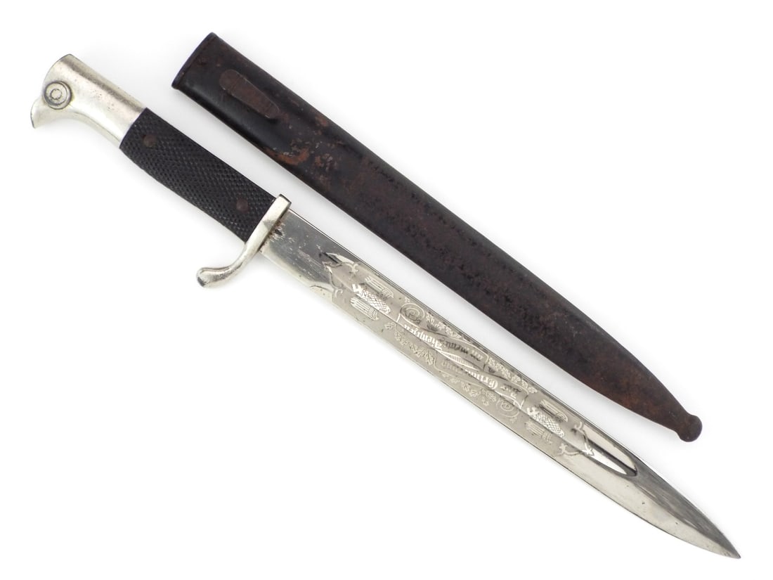 German WWII Bayonet Dagger CARL EICKHORN SOLINGEN with Inscribed Blade (1 of 7)