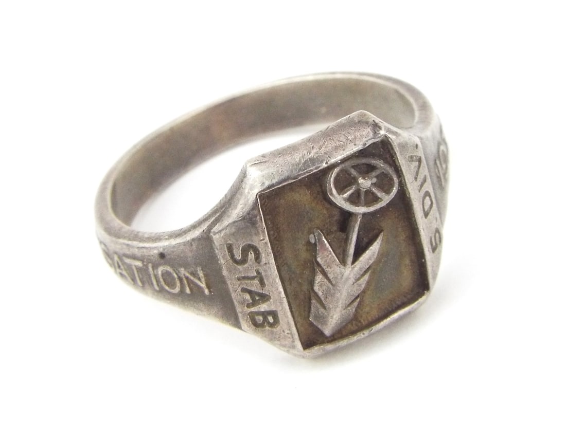VERY RARE Swiss WWII Army 5th Division Silver Ring: VERY RARE Swiss WWII Army 5th Division Silver Ring