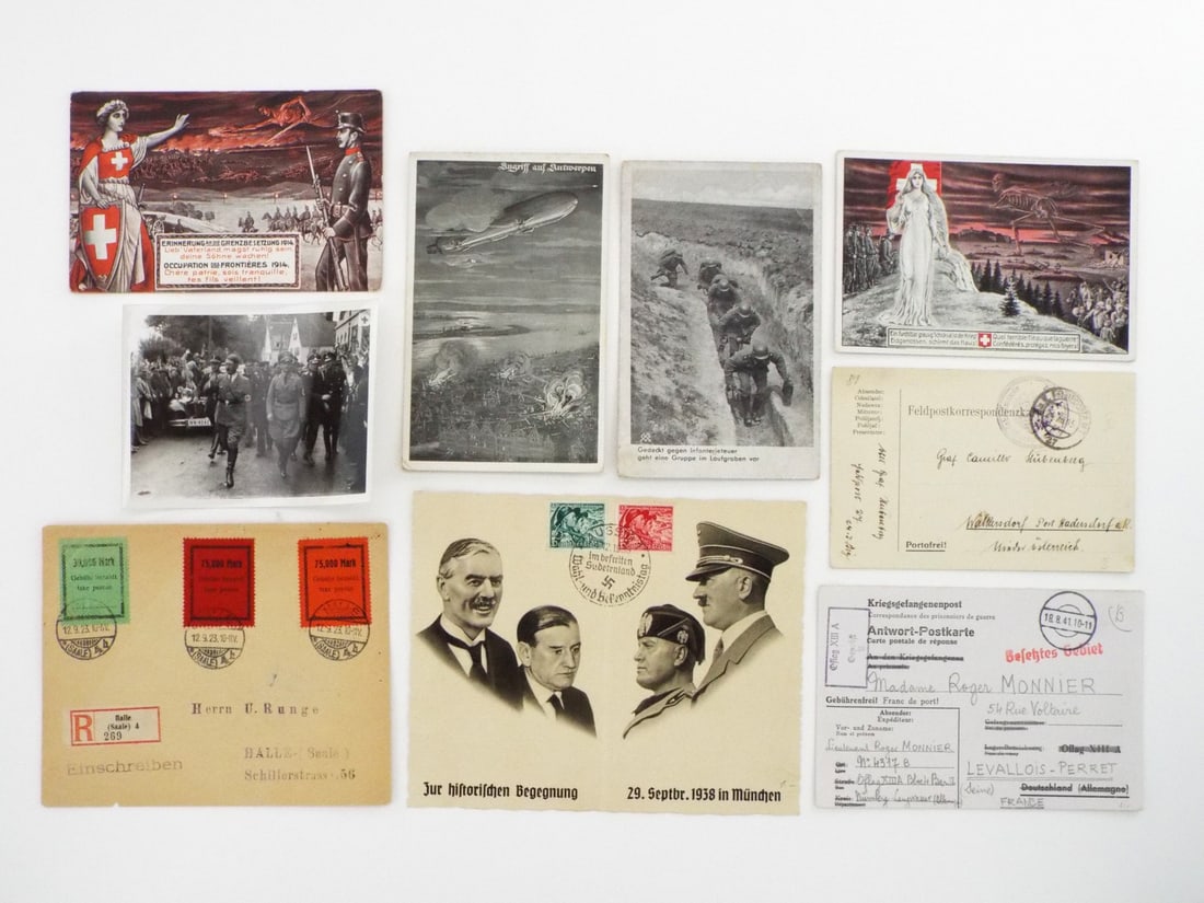Lot of 9 Rare German WWII Postcards: Lot of 9 Rare German WWII Postcards