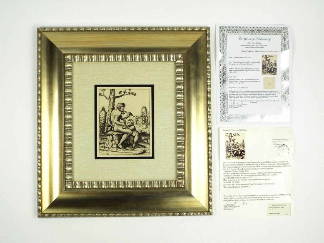 German WWII GOERING COLLECTION Provenance RAPHAEL Engraved Plate (1 of 14)