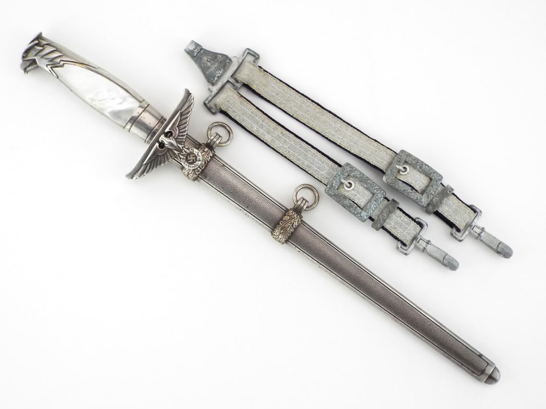 German Diplomatic Dagger By ALCOSO with EXTREMELY RARE Hangers: German Diplomatic Dagger By ALCOSO with EXTREMELY RARE Hangers Full Length 15.5 Inches Blade Length 10 Inches