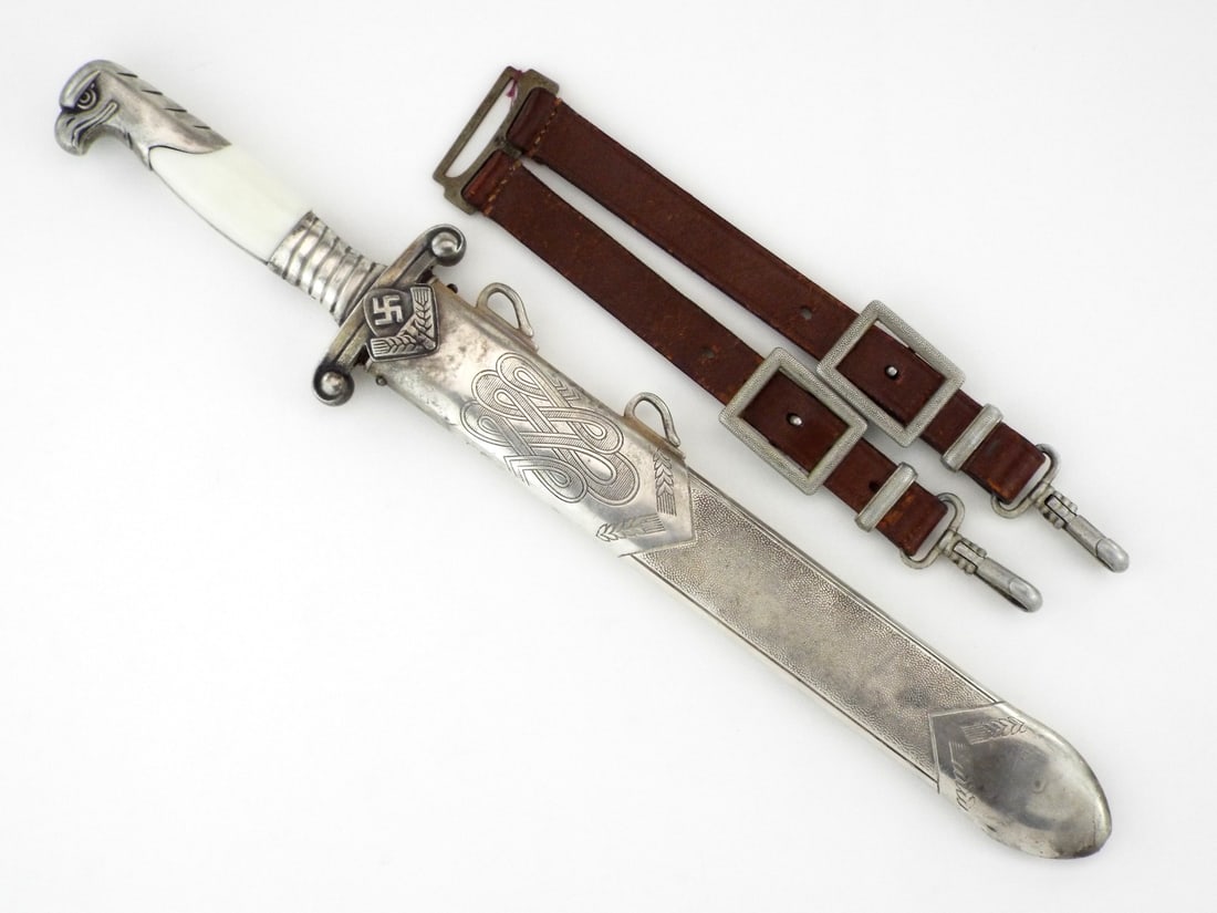 Exceptional German WWII RAD Leader's Hewer EICKHORN SOLINGEN & CARL BUSSE Leather (1 of 19)