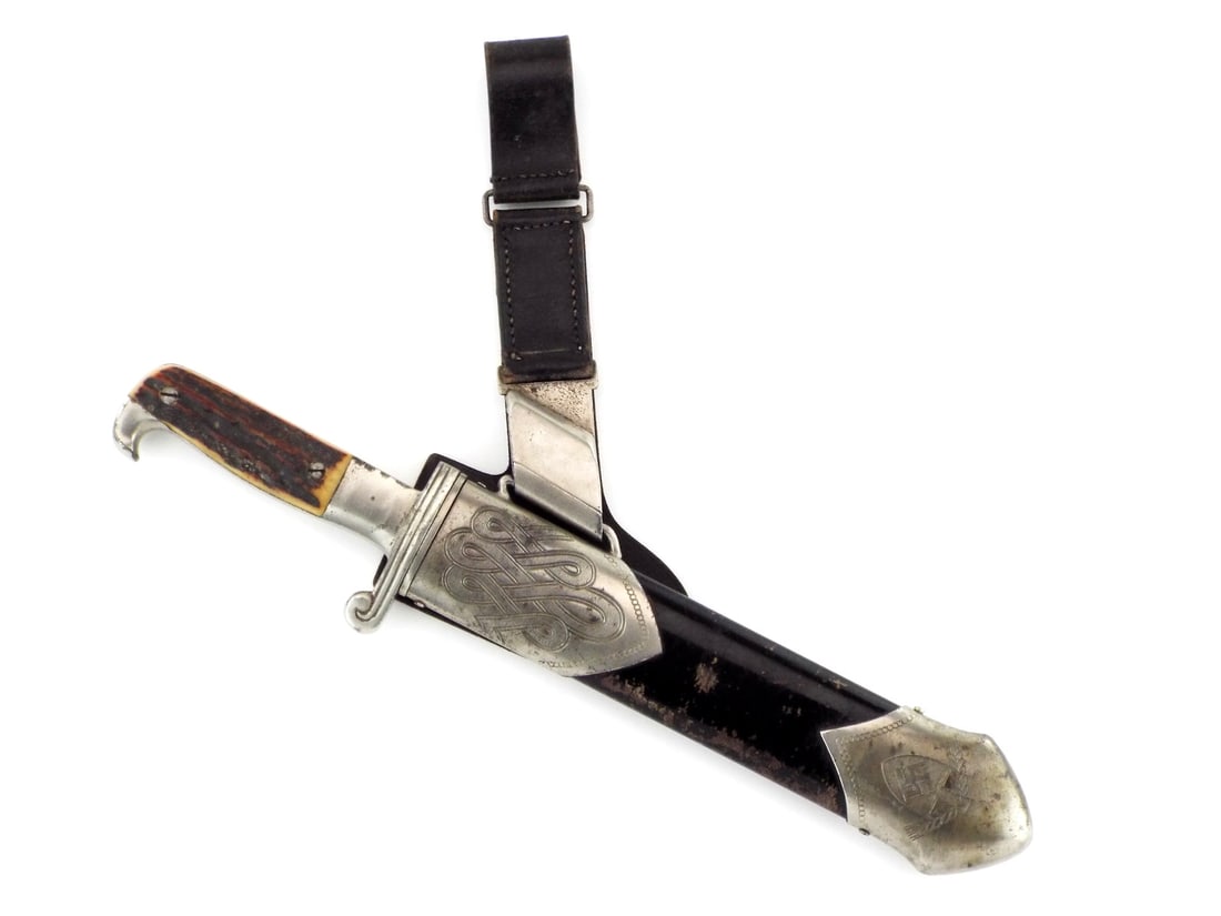 German WWII RAD Hewer CARL EICKHORN SOLINGEN Leather Hanger (1 of 18)