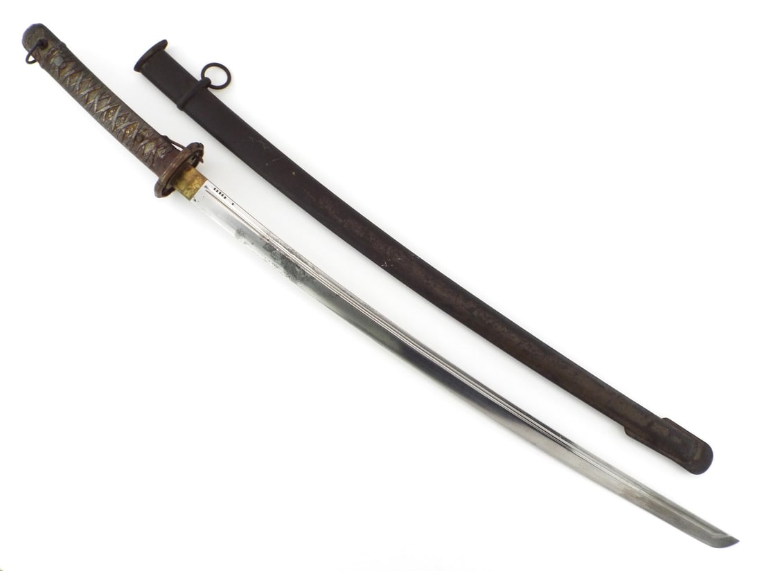 Japanese WWII NCO Officer Gunto Sword Matching Serial Numbers (1 of 17)