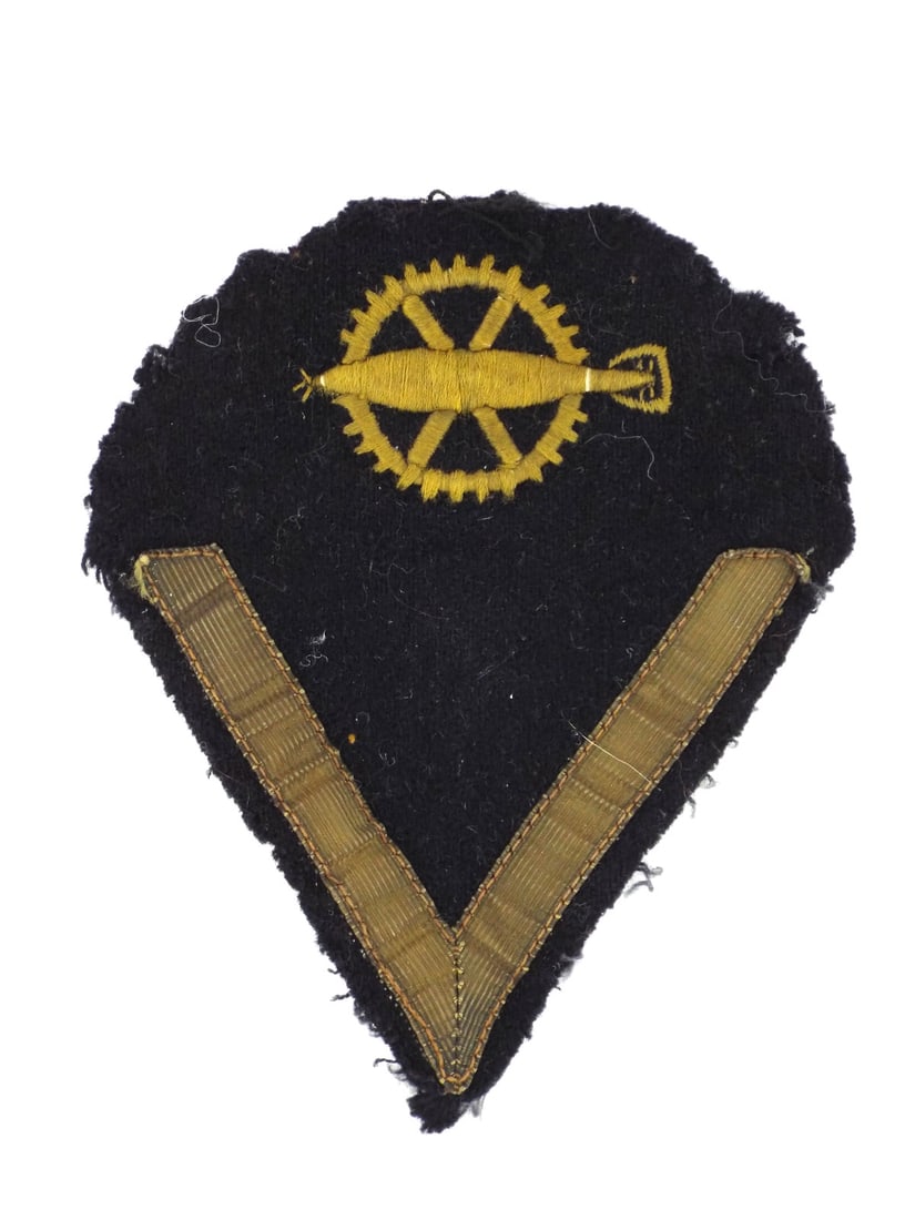 German WWII Navy Kriegsmarine U-Boat rank patch for a torpedo technician: Uniform removed and in good condition.