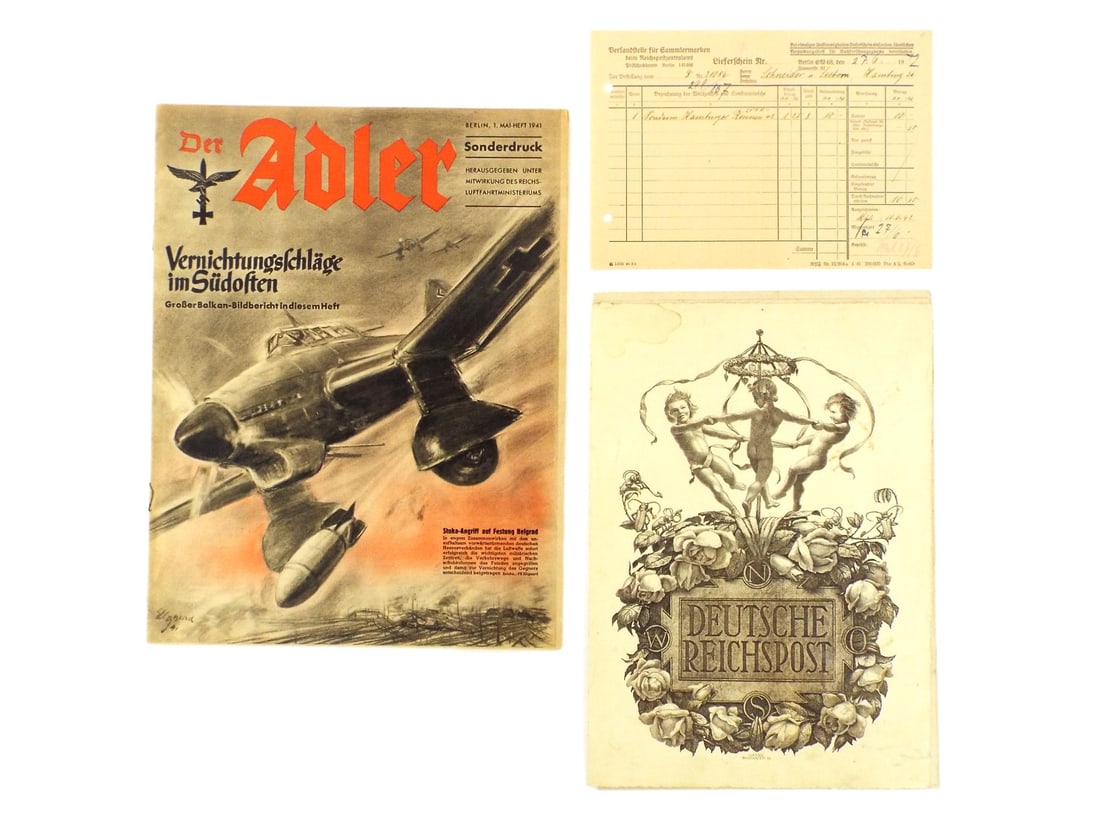 Lot of German WWII Documents and Propaganda Booklet: Lot of German WWII Documents and Propaganda Booklet