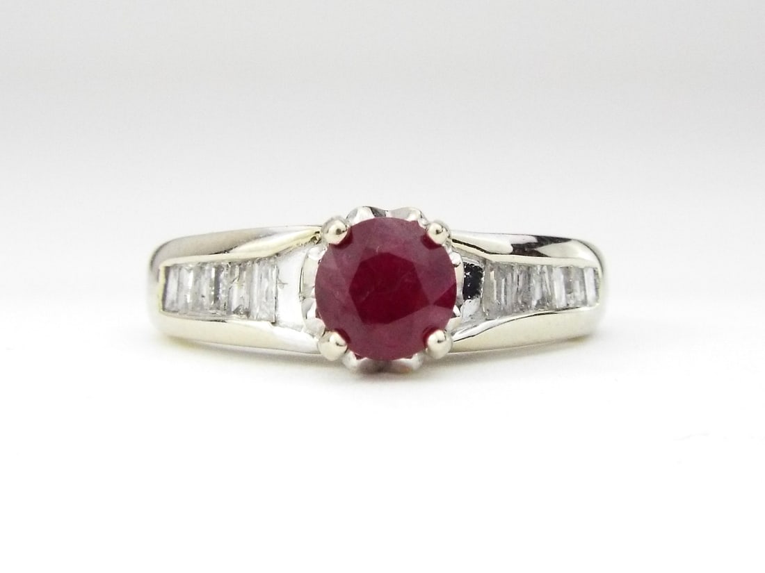 14K White Gold Ruby Engagement Ring (1 of 7)