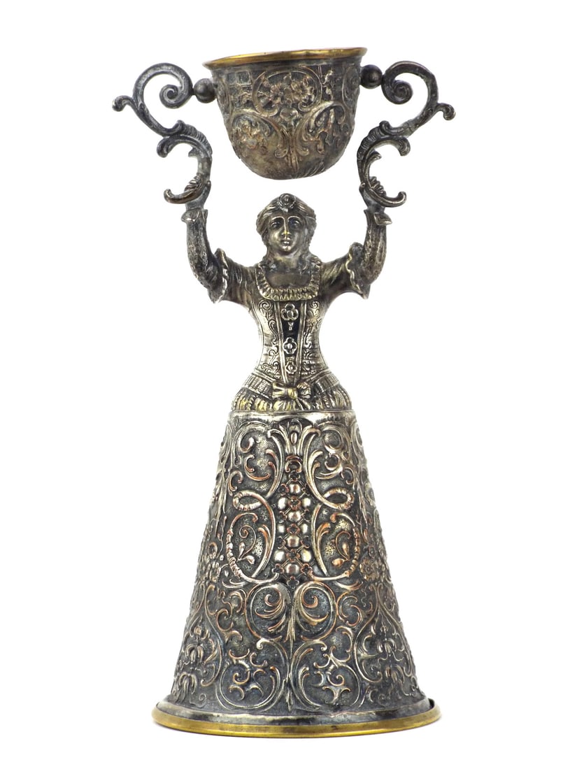 Antique German BRIDAL CUP Slivered Ornamentation (1 of 17)