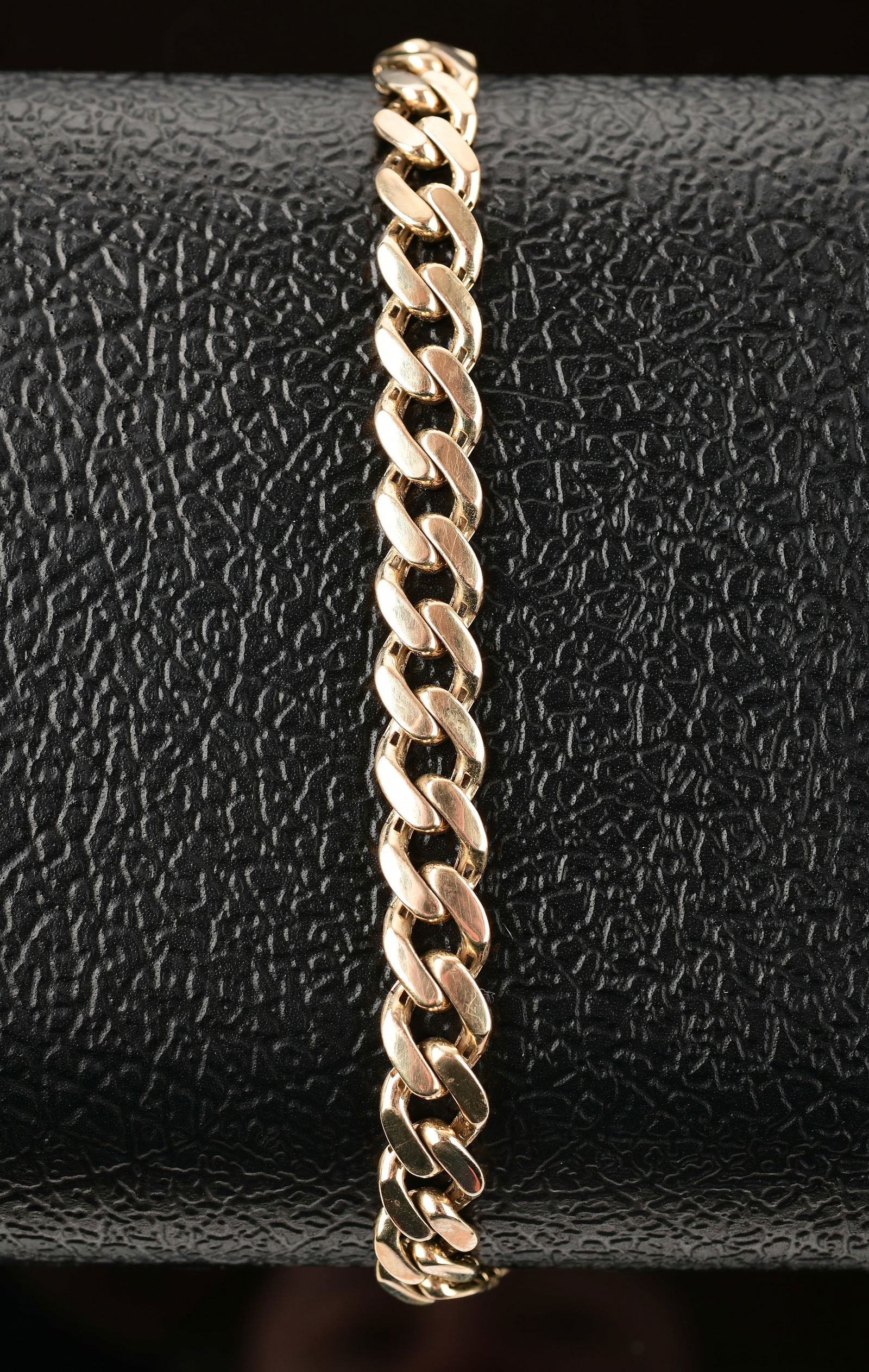 14K Yellow Gold Link Bracelet with Studded Clasp (1 of 5)