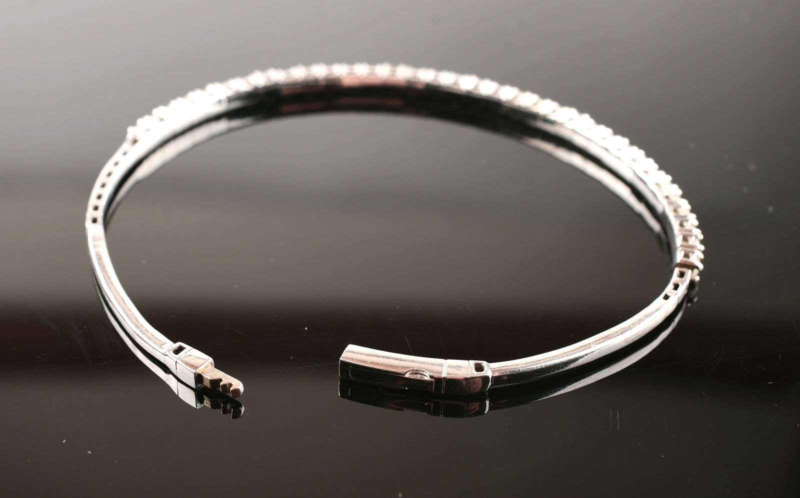 Diamond Studded Flexible Bangle Bracelet - 4