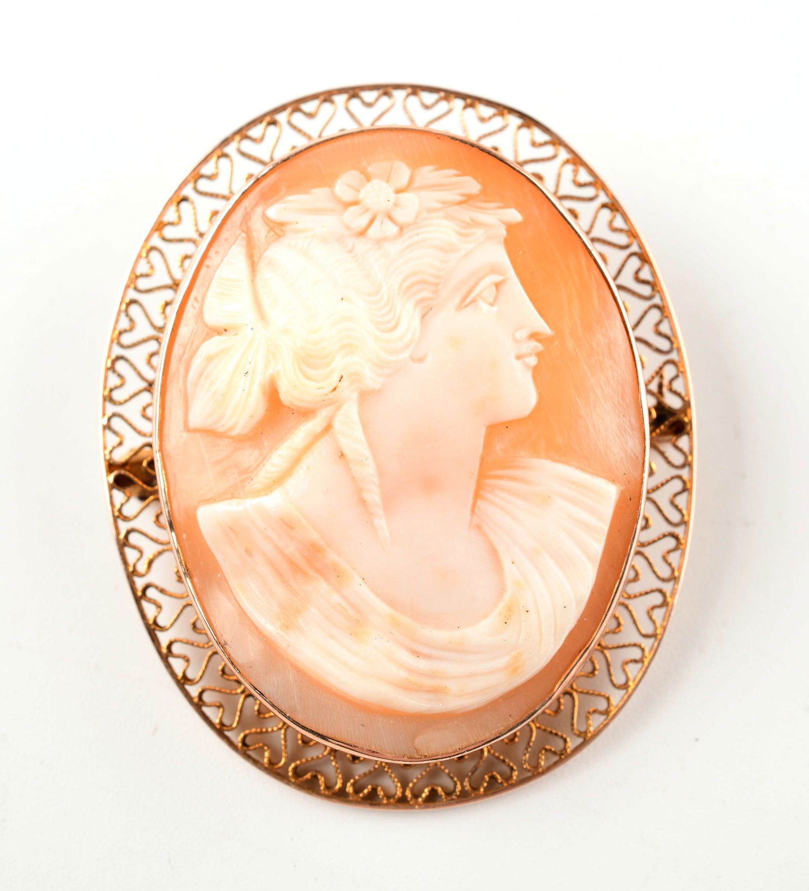 14K Yellow Gold Cameo Brooch/Pendant: 14K Yellow Gold Cameo Brooch/Pendant, Diamonds, Natural, Weight 8g. Direct credit card payment will not be accepted for this Lot. Accepted payment methods include cash, certified bank check, wire