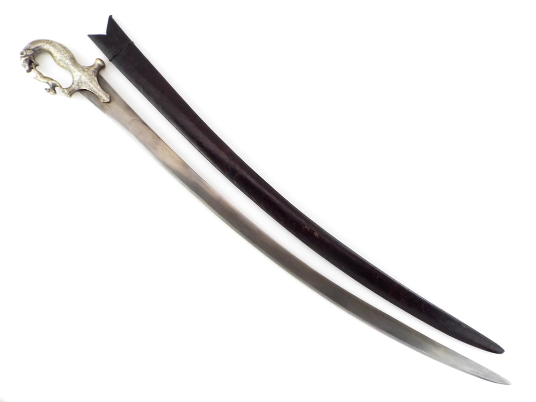 Indian Mughal ISLAMIC SHAMSHIR SWORD with Silver Hilt & Active Woots Patterns (1 of 20)
