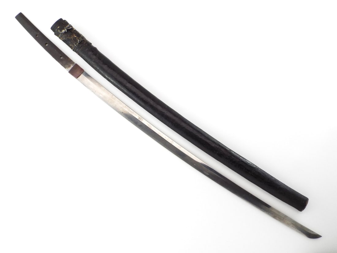 Japanese Edo Period KATANA SWORD with a Leather Wrapped Scabbard (1 of 12)