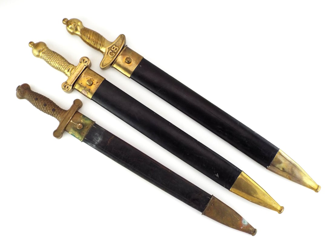 Lot of Three Edged Naval Cutlasses (1 of 10)