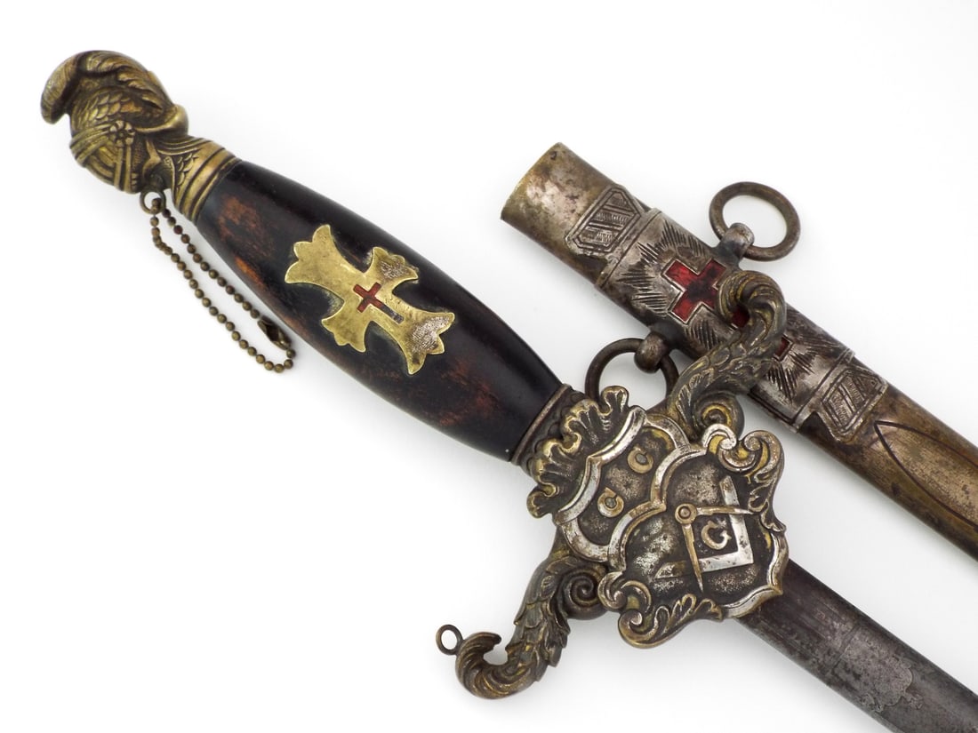 ID'd American Civil War era AMES MASONIC KNIGHTS TEMPLAR CEREMONIAL SWORD. (1 of 20)