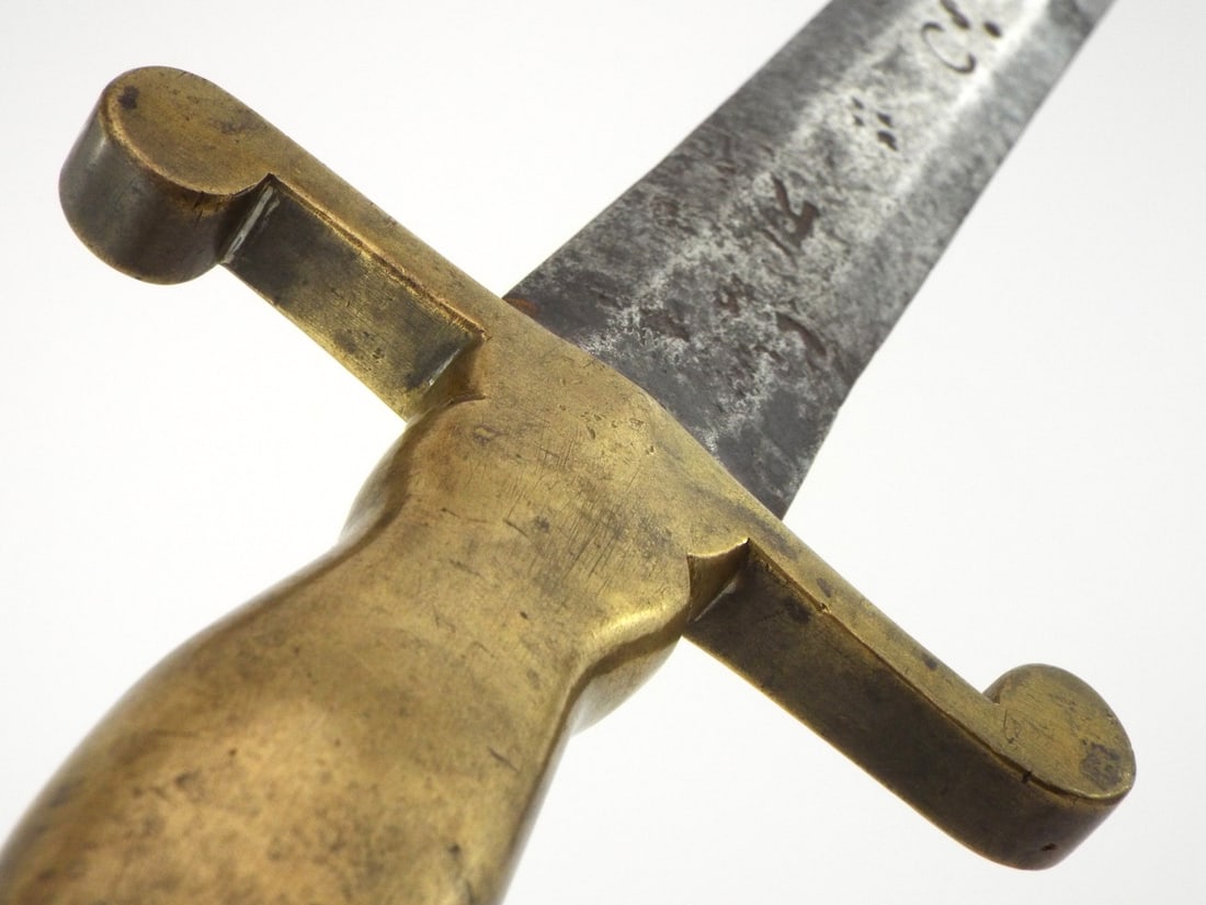 RARE 18th C. German Sword Dated 1792 Solid Brass Hilt. - 14