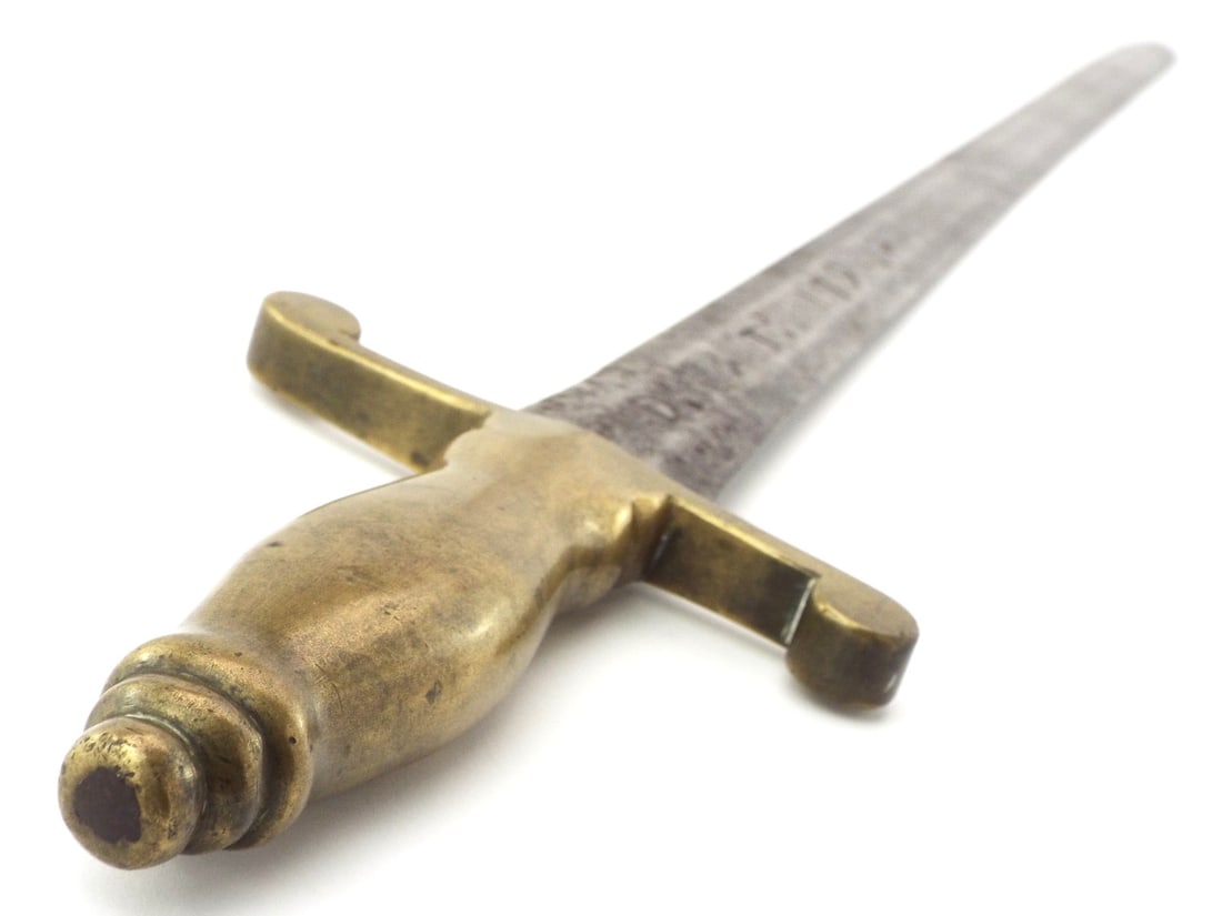 RARE 18th C. German Sword Dated 1792 Solid Brass Hilt. - 18