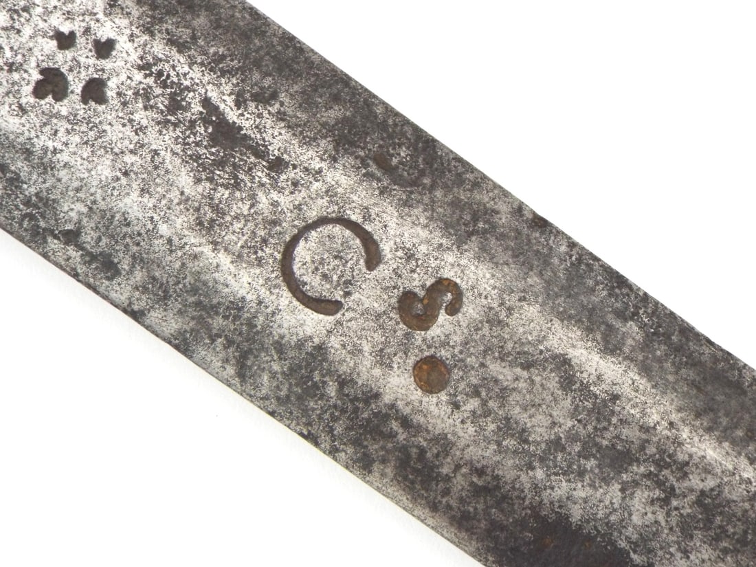 RARE 18th C. German Sword Dated 1792 Solid Brass Hilt. - 7