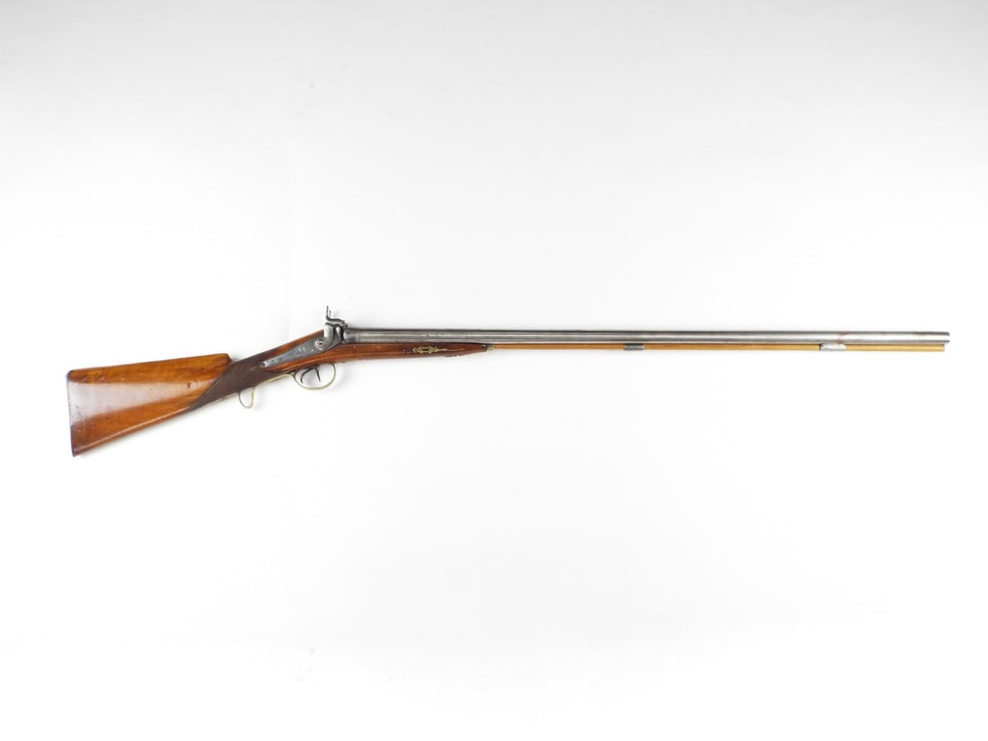 British 19th C. DOUBLE BARREL FOWLING SHOTGUN MUZZLELOADER (1 of 6)