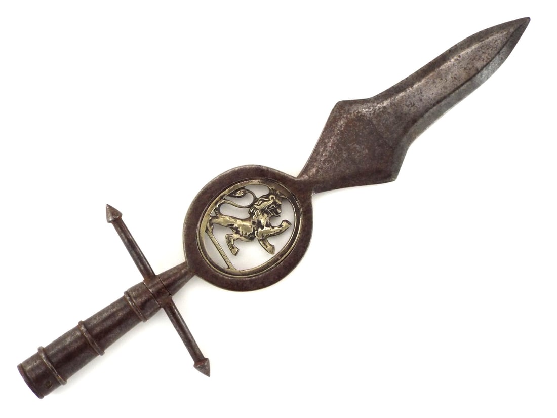 Good Antique British Officer SPONTOON TIP. (1 of 18)