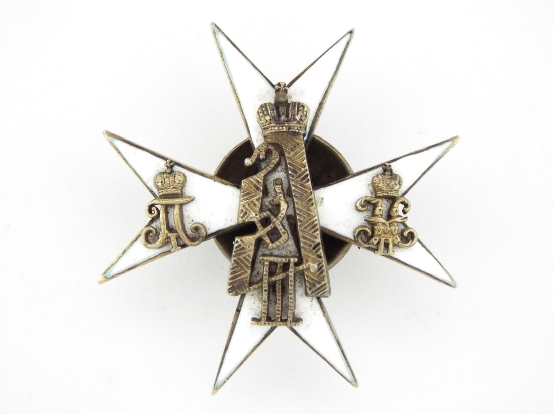 Russian Imperial Pre WWI 145th NOVOCHERKASSK INFANTRY REGIMENTAL BADGE Silver Enamel Work (1 of 9)