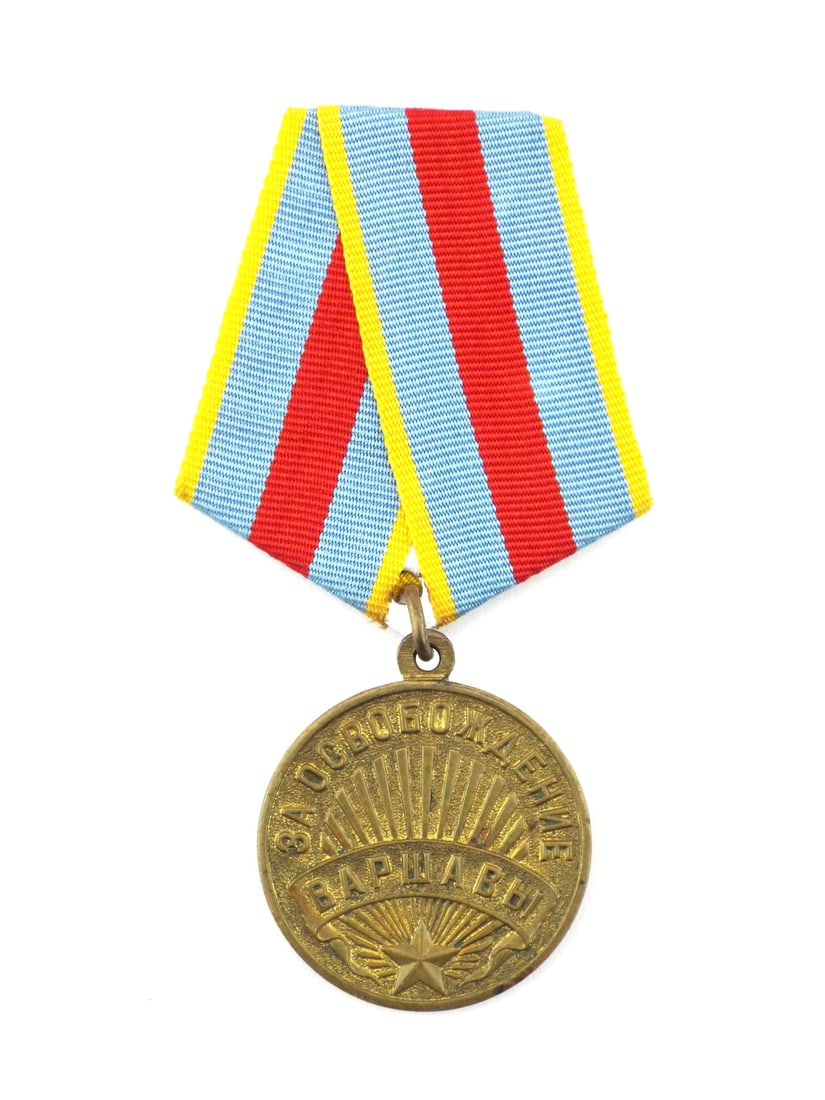 Soviet WWII Medal for the Liberation of Warsaw with Ribbon (1 of 6)