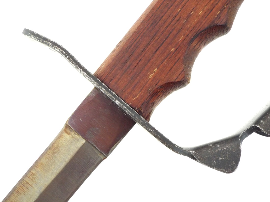 US WWI M1917 TRENCH KNIFE Walnut Grip & Flanged Knuckle Guard - 6
