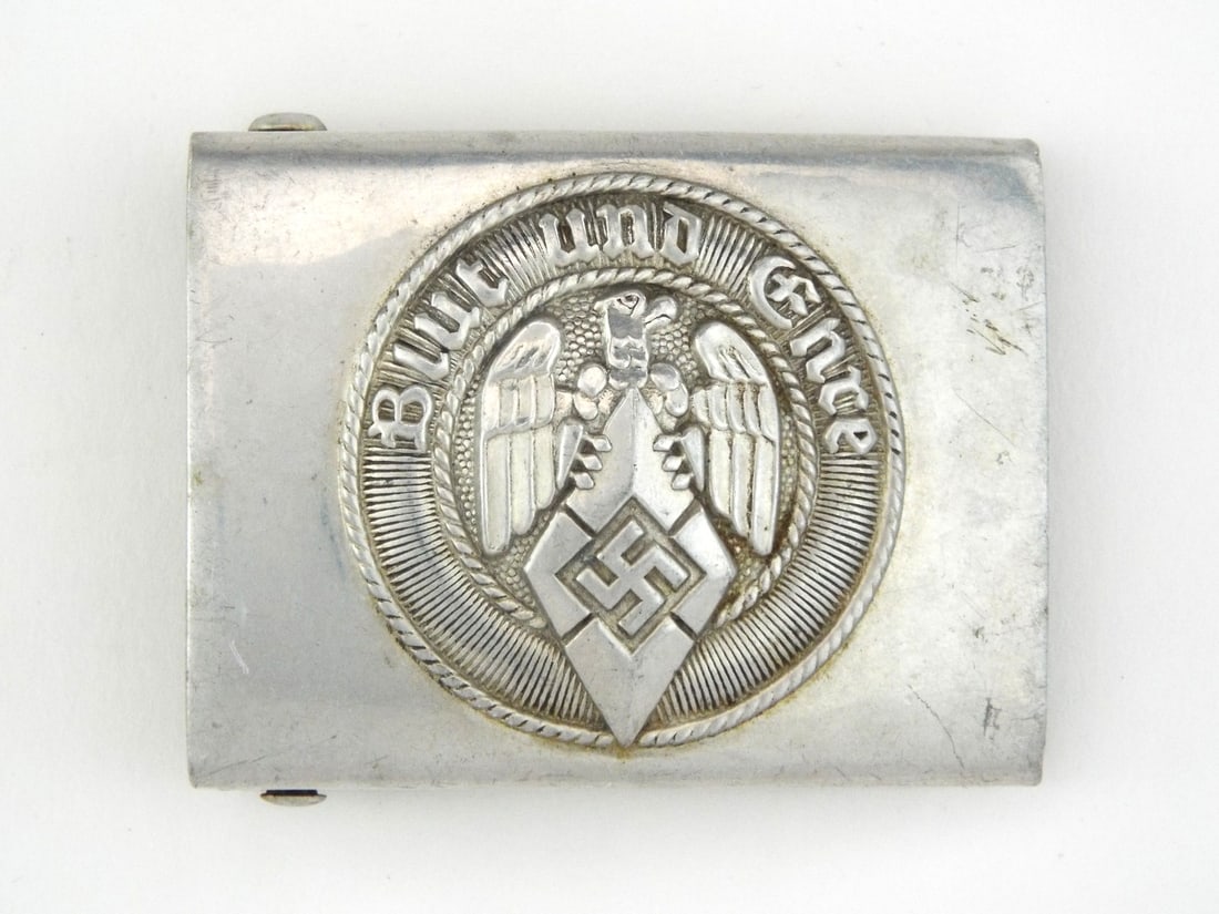 German WWII HJ BELT BUCKLE Aluminum by WILHELM SCHRODER (1 of 6)