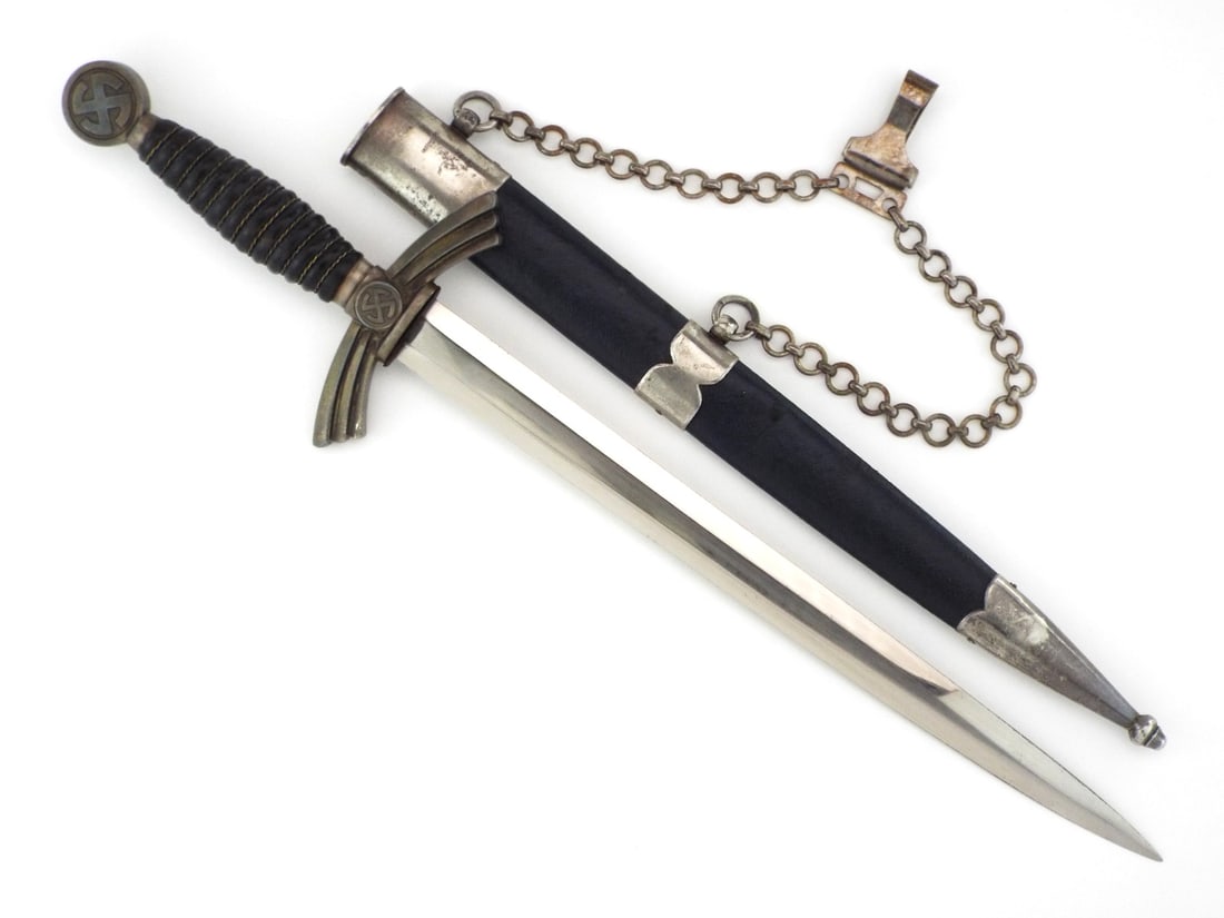 Rare German WWII Luftwaffe Officer Dagger By CARL JULIUS KREBS & Hangers (1 of 15)