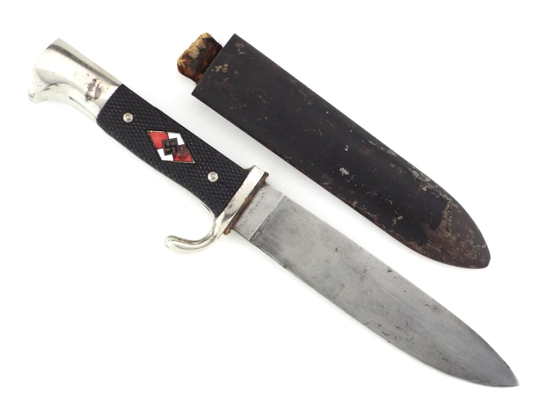 German WWII HJ Knife By ARTHUR SCHUTTELHOFER & Monogrammed Pommel (1 of 14)