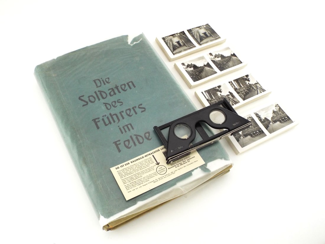 German WWII COMPLETE STEREOSCOPIC PROPAGANDA ALBUM By OTTO SCHONSTEIN (1 of 12)