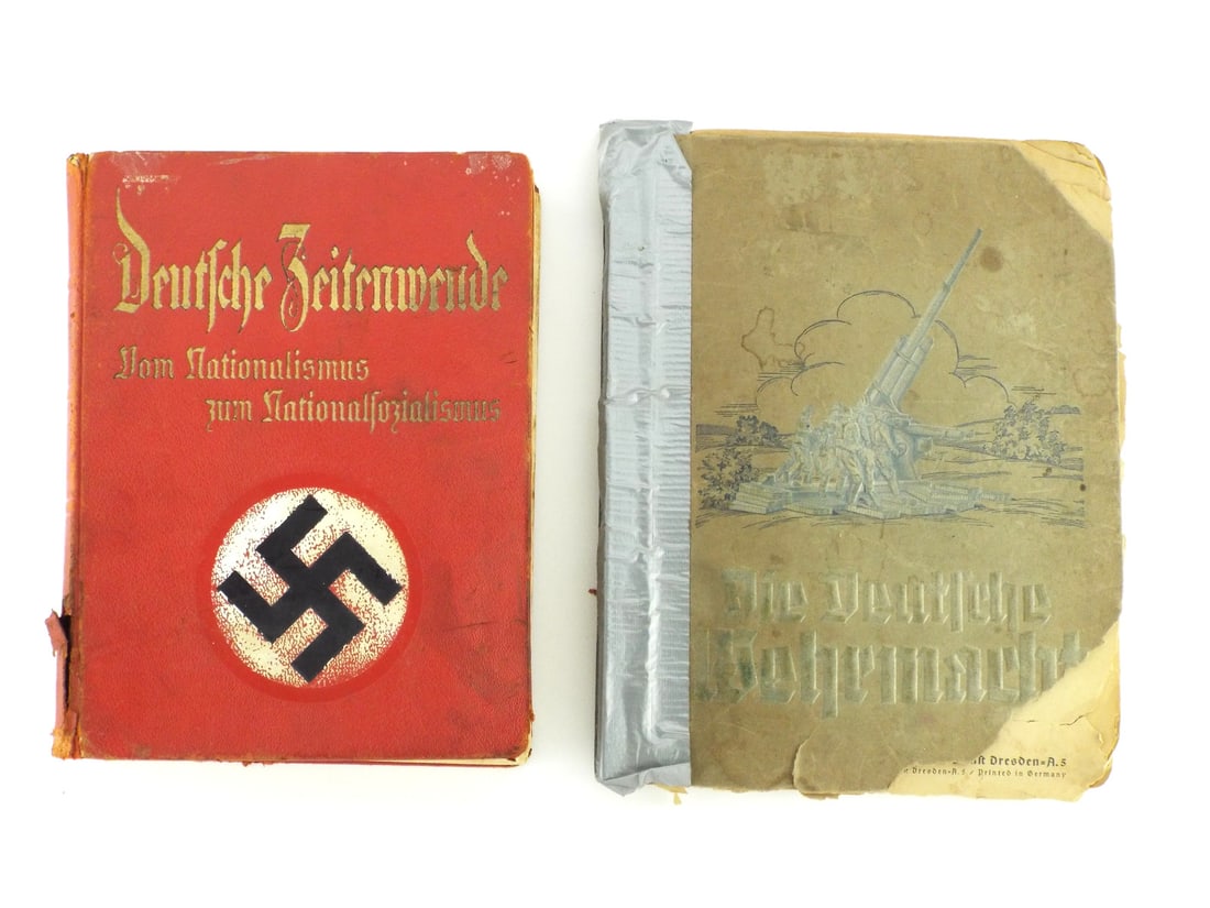 Two German WWII Propaganda Books CIGARETTE CARD ALBUM Graphic Illustrations (1 of 10)