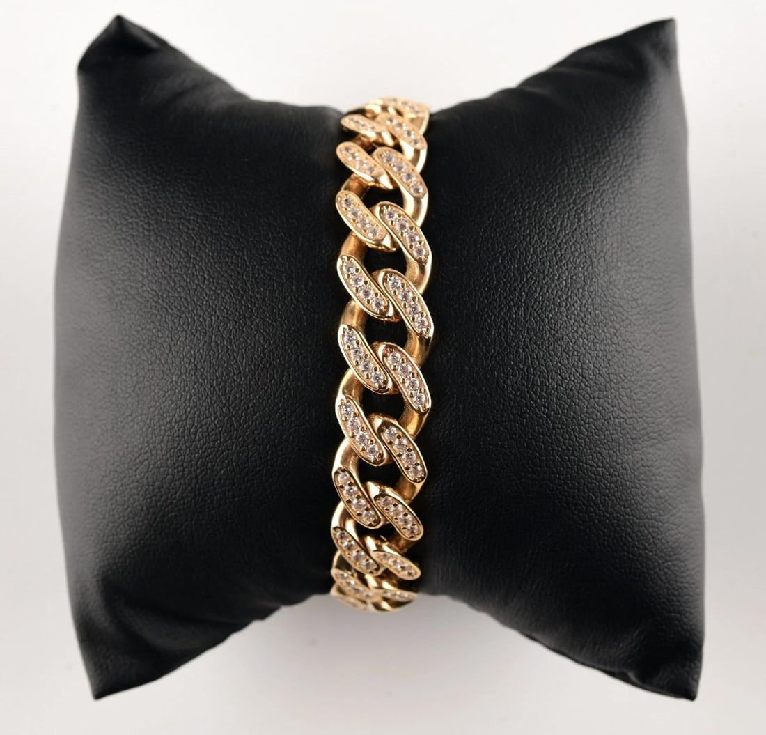 Men's 7" Miami Cuban Link Bracelet 14k Solid Yellow Gold CZ 11mm: Stamped :14k . Stone : CZ. Weight : 20.8 g. For wrist up to 7". Direct credit card payment will not be accepted for this Lot. Accepted payment methods include cash, certified bank check, wire transfer