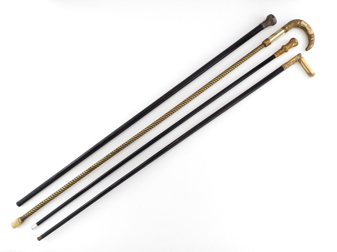 Group of 4 American 19th C. Walking Canes with Engraved Presentation Gold Filled (1 of 10)