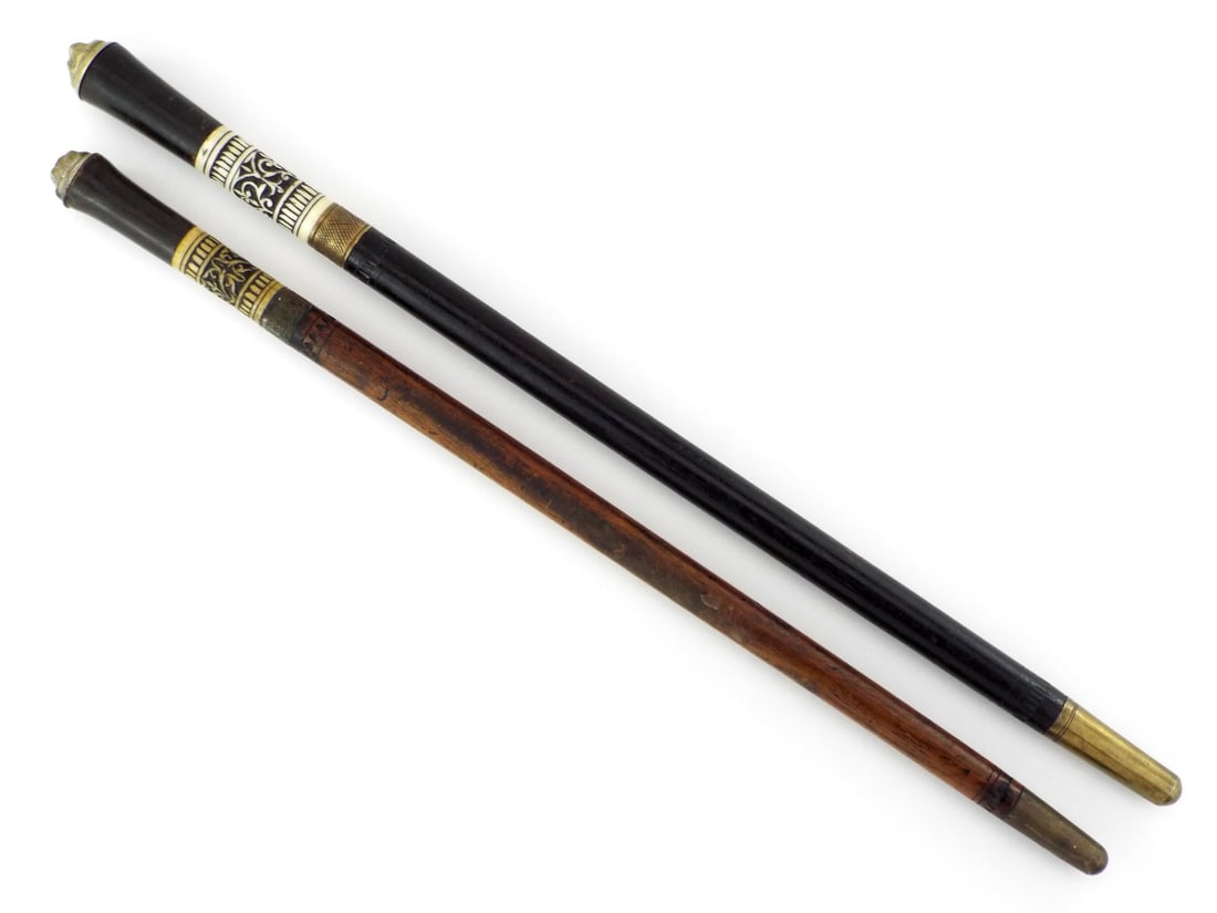 Pair of 2 Very Fine Short Sword Canes (1 of 11)