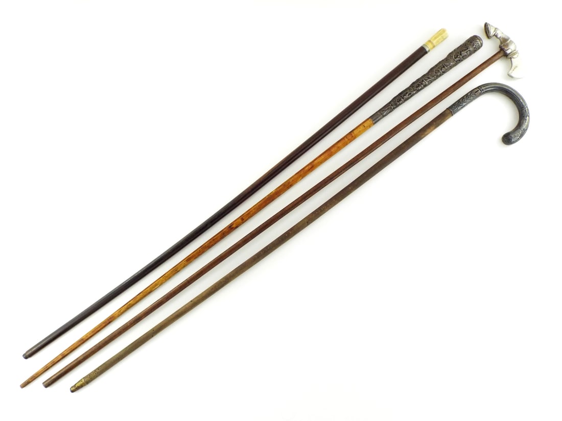 Lot of 4 Very Fine Nobleman Walking Canes (1 of 10)