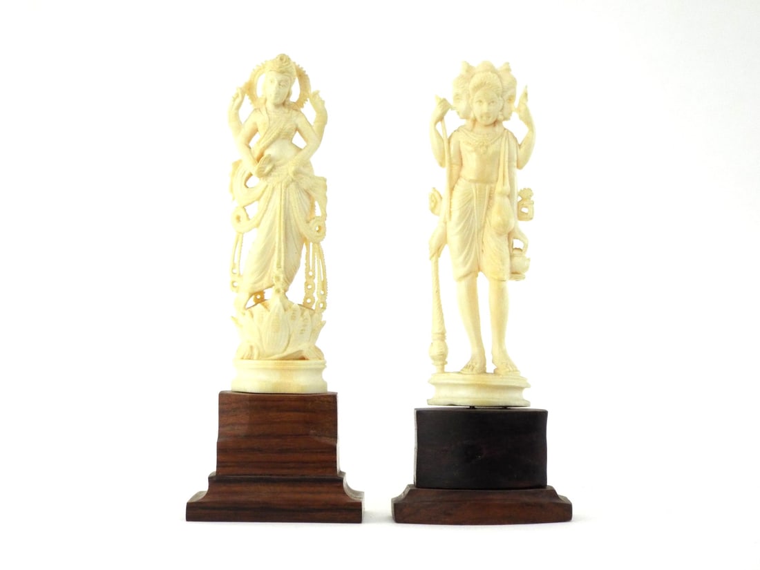 Indian Very Fine CARVED DEITY SCULPTURE Pair (1 of 10)