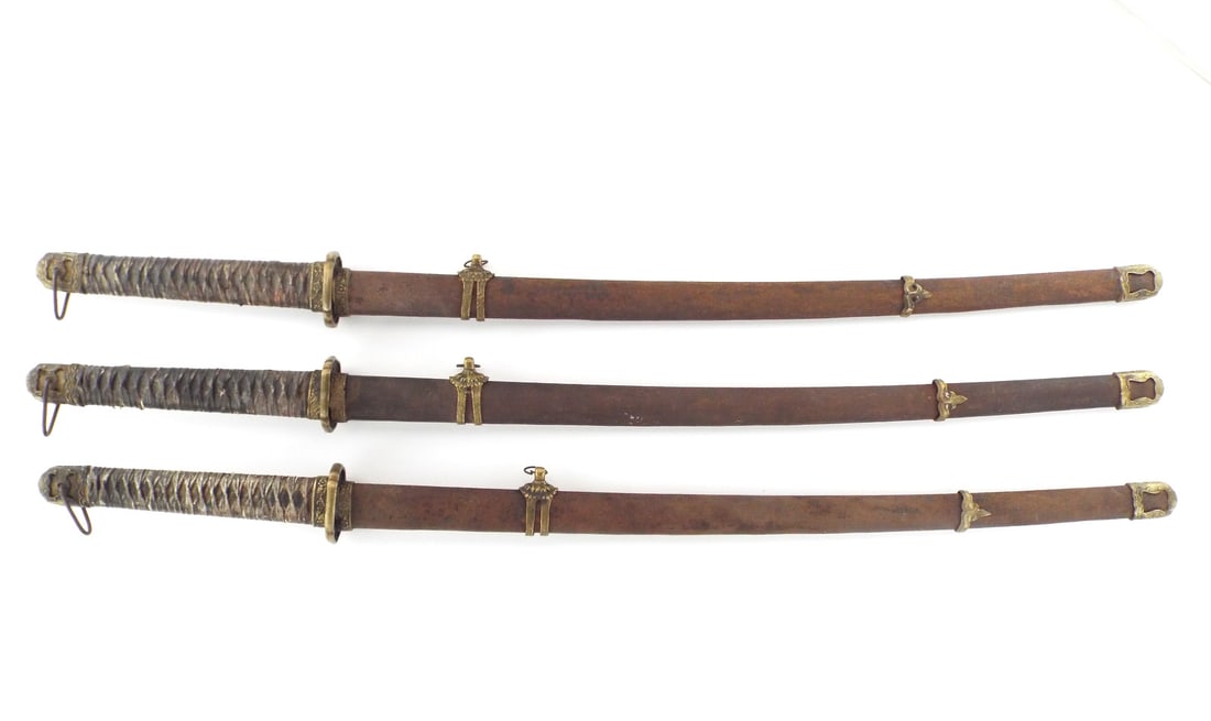 Lot of Three 20th C. Japanese Swords (1 of 6)