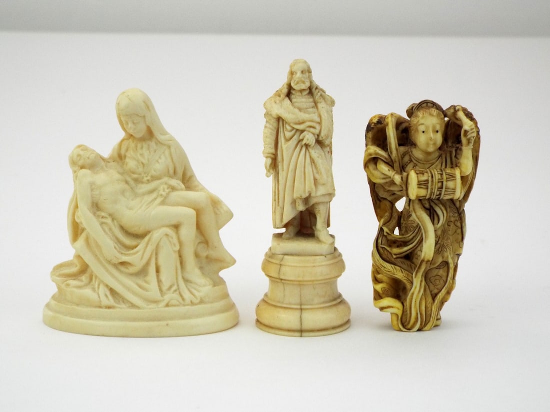 Lot of Three Fine Carved Figurines (1 of 6)