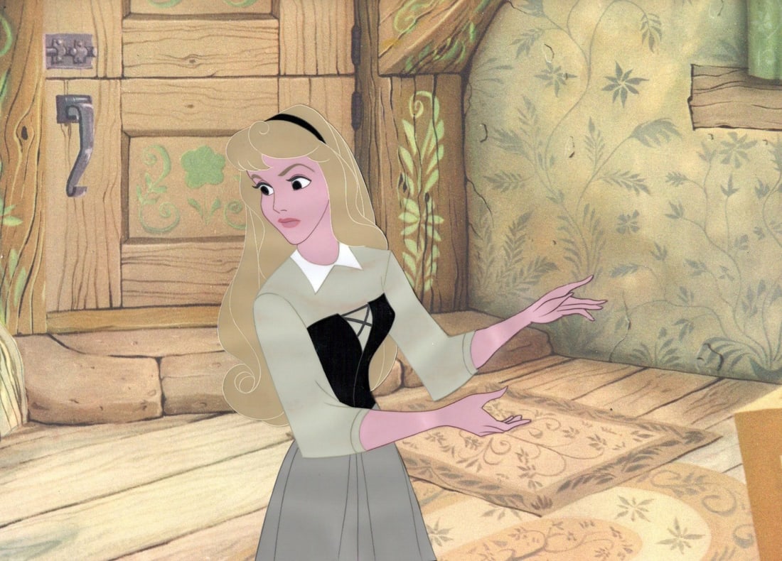 1959 Original Disney Production Celluloid of Briar Rose from Sleeping Beauty (1 of 2)