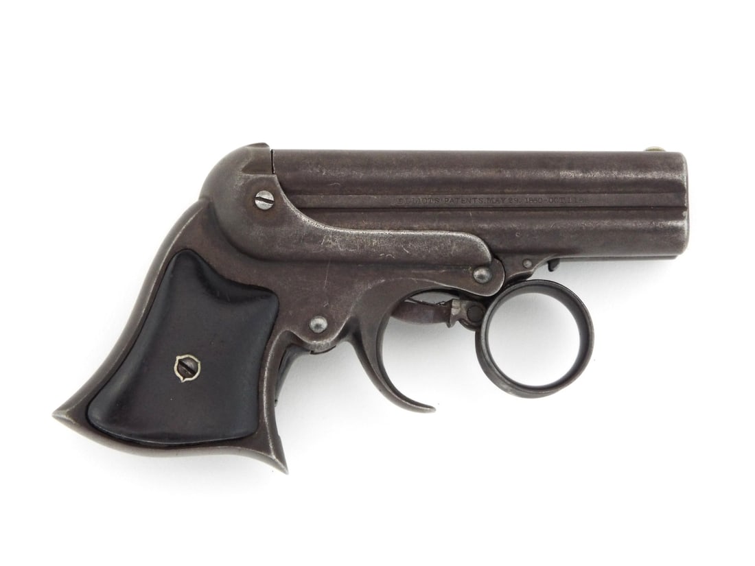 Remington Elliot Pepperbox Pistol: A scarce Remington Elliot Derringer pepperbox pistol in very nice condition. Action works as it should with the rotating firing pin operating correctly, mechanically excellent, grips also very good fr