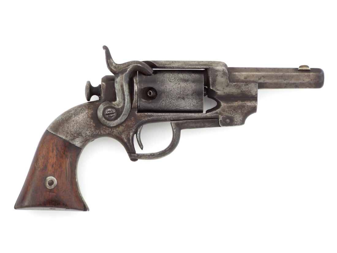 Allen & Wheelock Sidehammer Pocket Revolver: Allen & Wheelock Civil War era Sidehammer Pocket Revolver made between 1858-1861 in Worcester Massachusetts. Only about 750 produced. It was designed for defensive carry and could easily fit in a coat