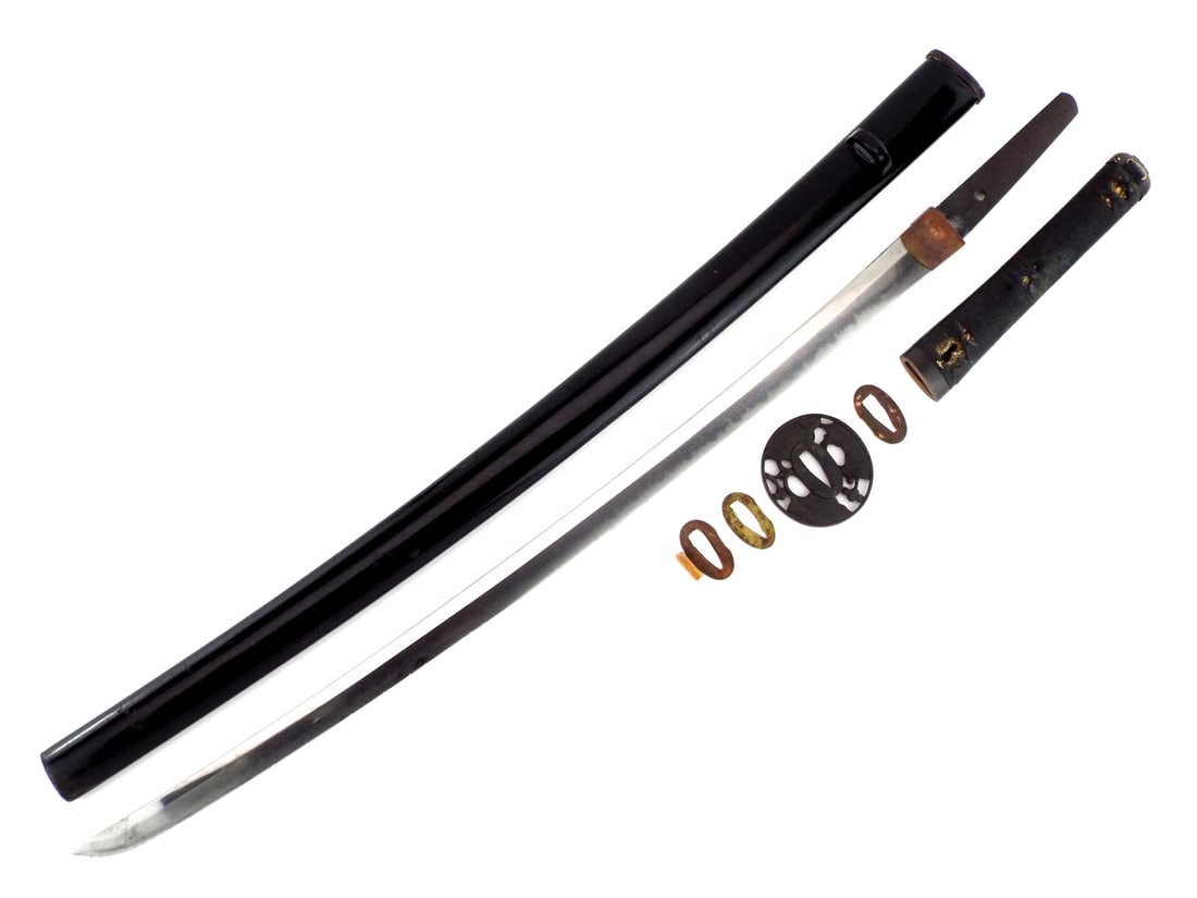 Japanese Samurai Higo Hizen Katana with Battle Wrap Handle: This Edo period samurai katana has great character and you can just tell it was a real "working man's" sword.The blade has no fatal flaws, has never been cut down, and it has a blade surface that is e