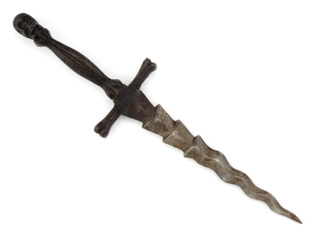 Sensational 18th century Masonic Memento Mori dagger or dirk 2078 (1 of 20)