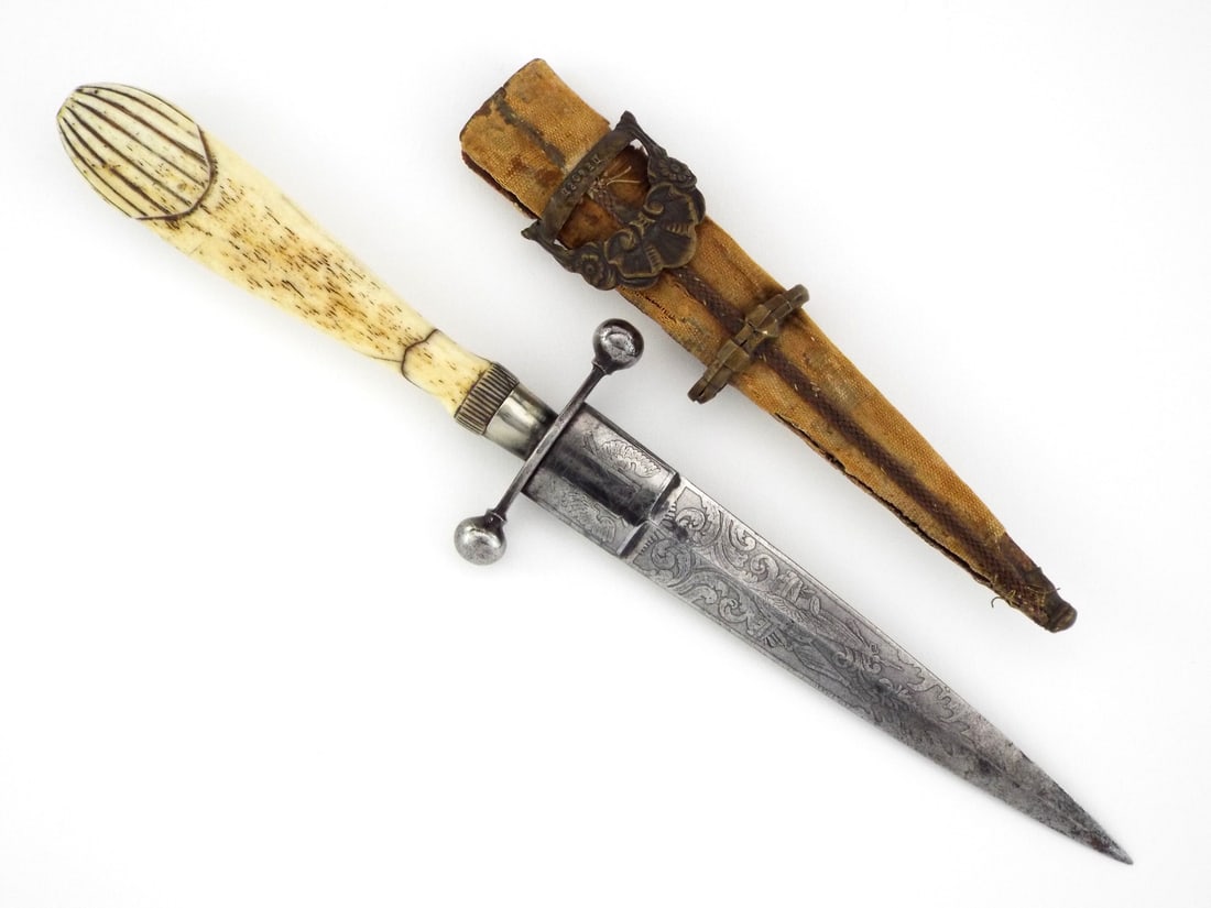 Memento Mori or Masonic romantic stiletto dagger (1 of 19)