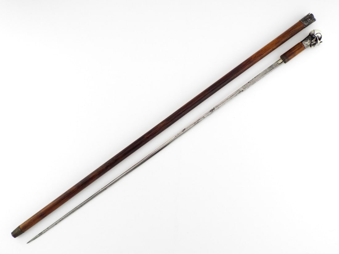 Masonic or Memento Mori Death Cult self defence walking cane sword stick (1 of 20)