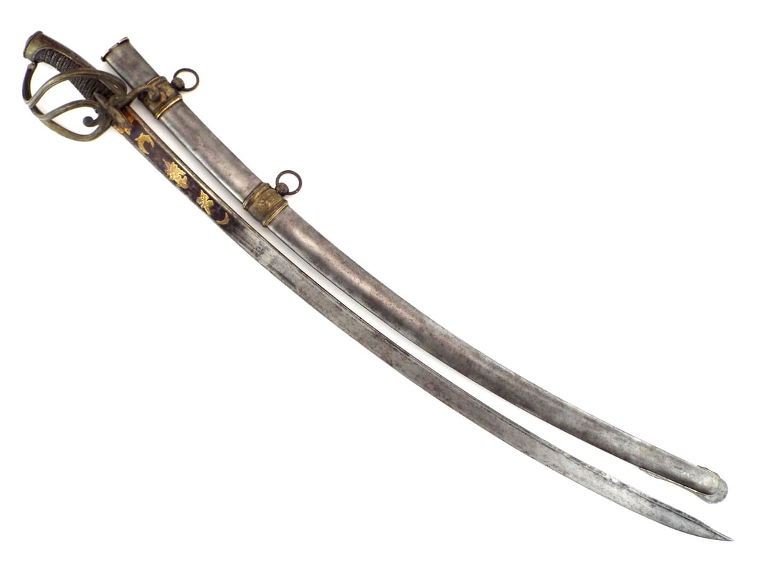 Fine French Napoleonic Cavalry Officer Sword with BLUE & GILT DECORATION (1 of 20)