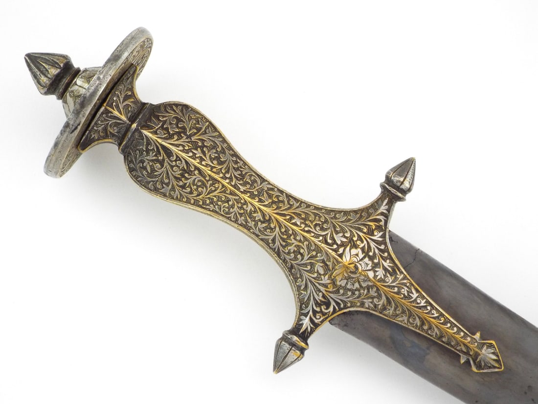 Fine Quality 19th century Indian talwar with gold and silver hilt (1 of 20)