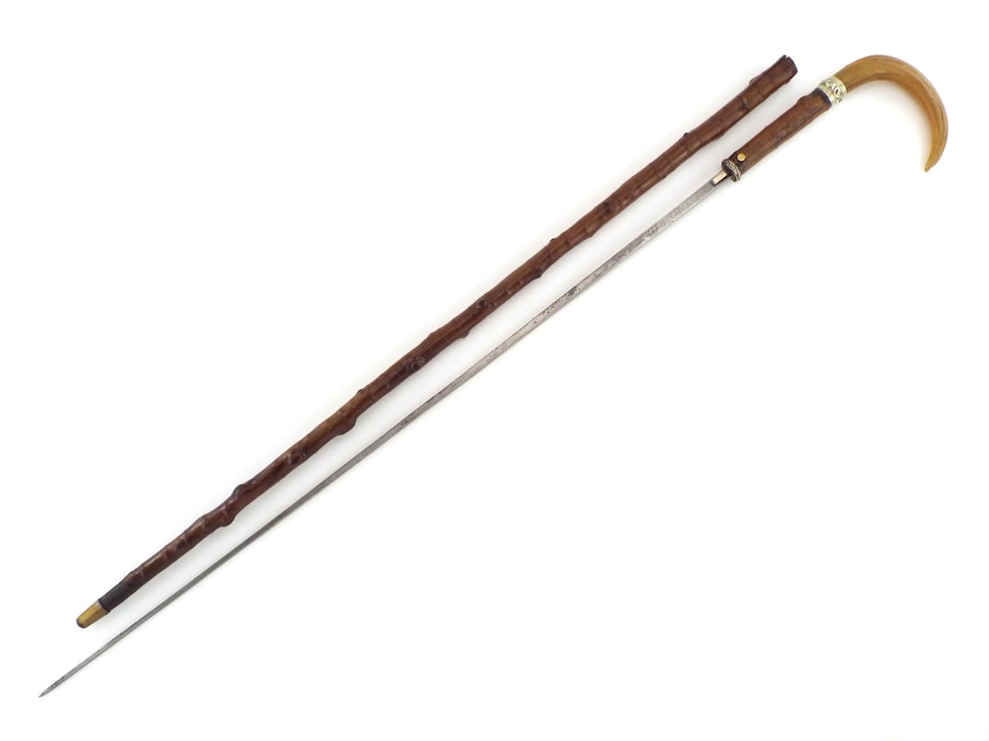 Excellent 19th century walking cane sword stick (1 of 14)