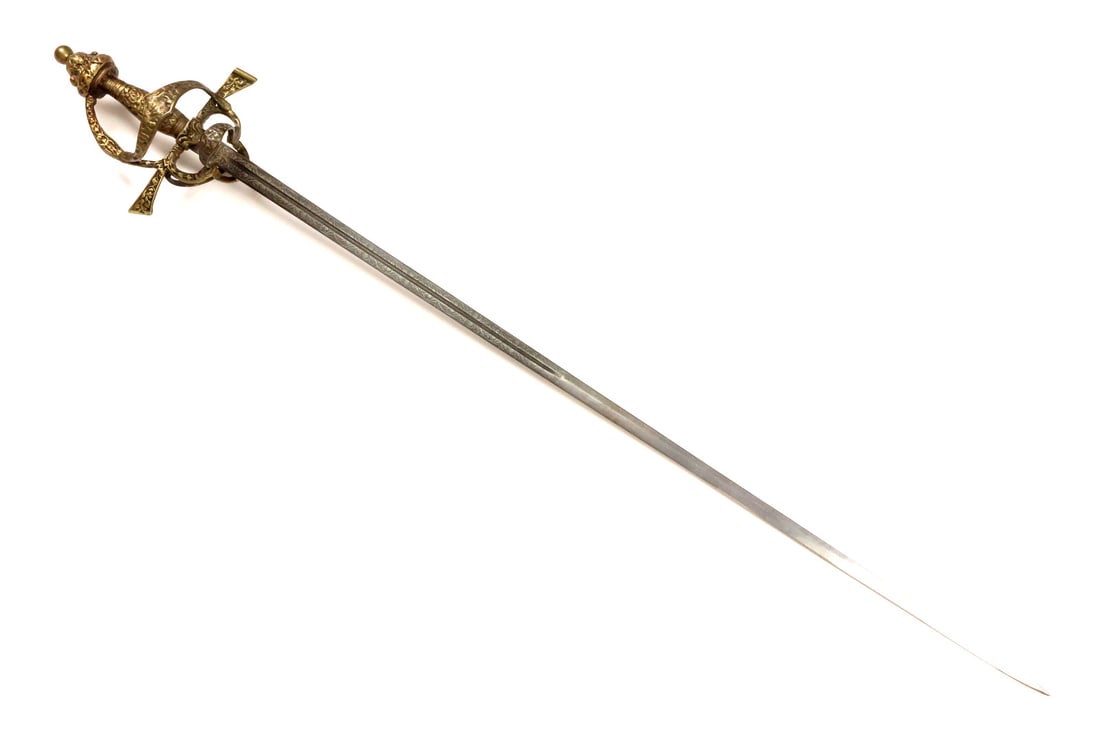 Spanish Swept Hilt Rapier with Gilded Scrolls (1 of 20)
